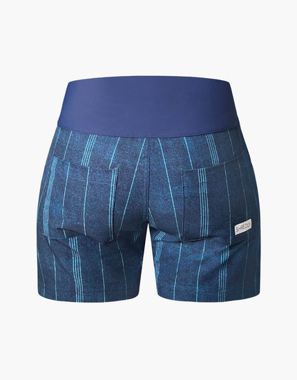 All Time 5" - Zipper Snap Mid-Rise Short : Denim Stripes
