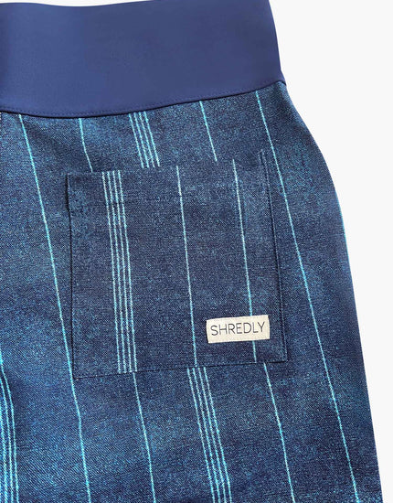 All Time 5" - Zipper Snap Mid-Rise Short : Denim Stripes