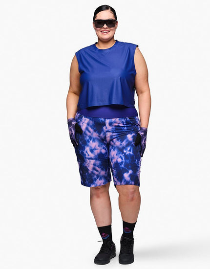 Limitless 11" - Stretch Waistband High-Rise Short : Midnight Tie Dye