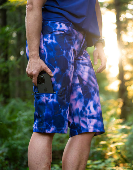 All Time 14" - Zipper Snap Mid-Rise Short : Midnight Tie Dye