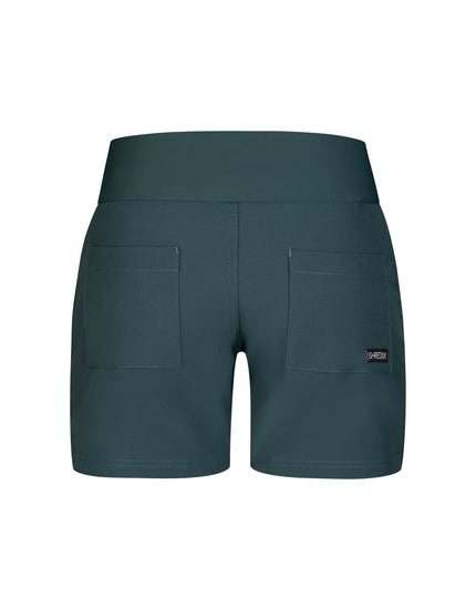 All Time 5" - Zipper Snap Mid - Rise Short : Deep Sea Green