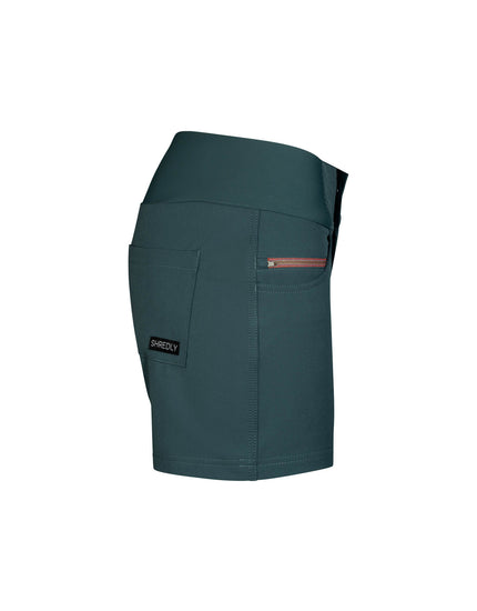 All Time 5" - Zipper Snap Mid - Rise Short : Deep Sea Green