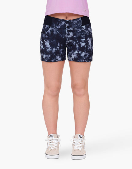 All Time 5" - Zipper Snap Mid-Rise Short : Graphite Tie Dye