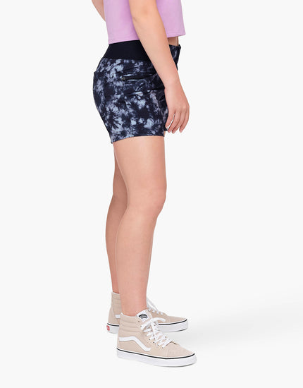 All Time 5" - Zipper Snap Mid-Rise Short : Graphite Tie Dye