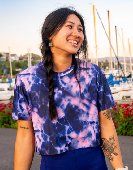 Beyond Tech Boxy Tee: Midnight Tie Dye