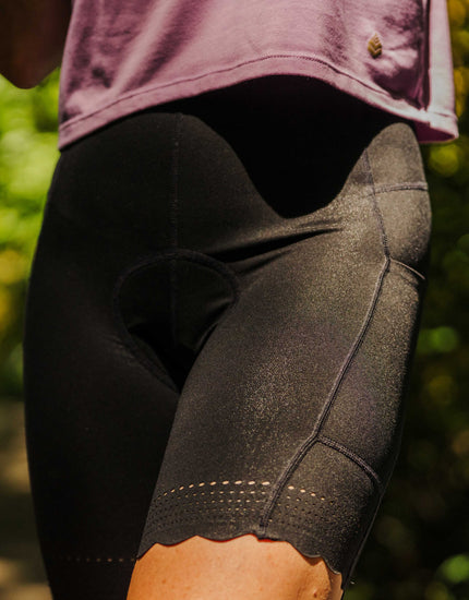 SHREDLY - Women's Bike Chamois - Biker Cham : Noir Shimmer
