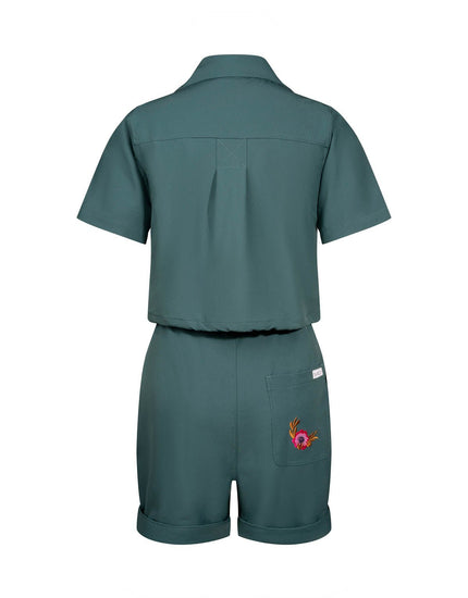 Droptail Trail Romper : Deep Sea Green