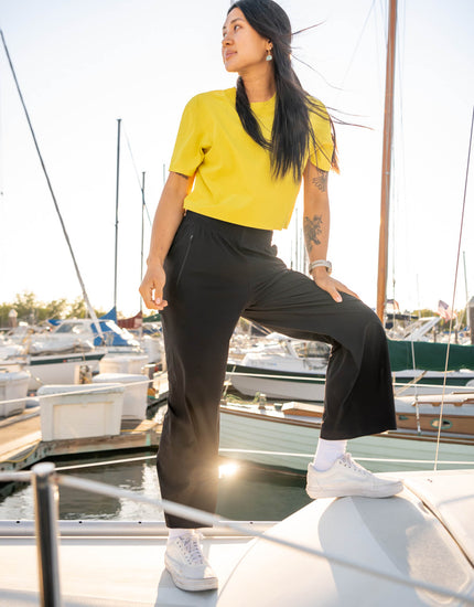 Wide Legged Cropped Explorer Pant : Noir