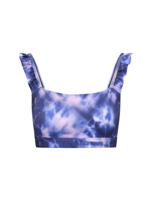 Just Ruffle It Bra : Midnight Tie Dye