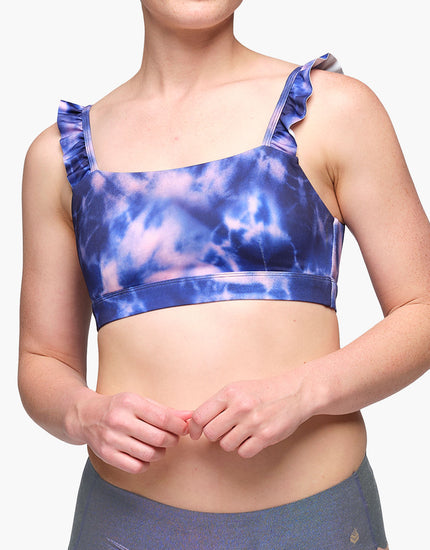 Just Ruffle It Bra : Midnight Tie Dye