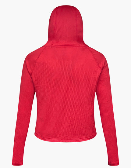 Cropped Mesh Long Sleeve Hoodie : Cherry