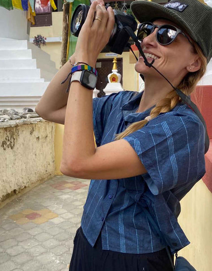 Short Sleeve Explorer Shirt : Denim Stripes
