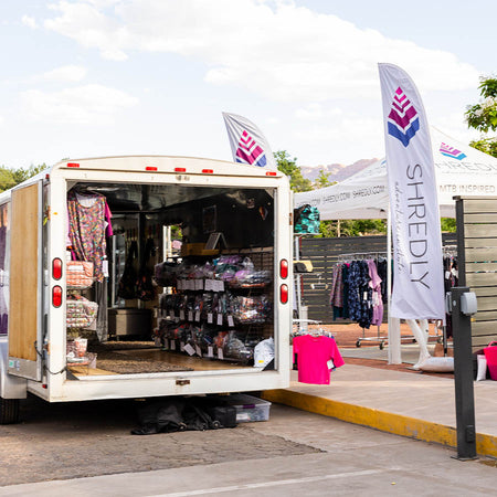The SHREDLY trailer set up at an event