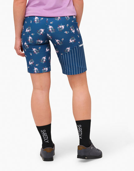 All Time 11" - Zipper Snap Mid-Rise Short : Blooming Stripes