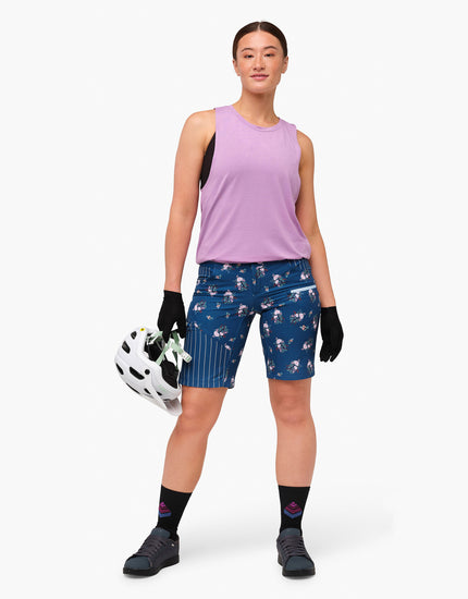 All Time 11" - Zipper Snap Mid-Rise Short : Blooming Stripes