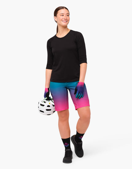 All Time 11" - Zipper Snap Mid-Rise Short : Rainbow Ombre