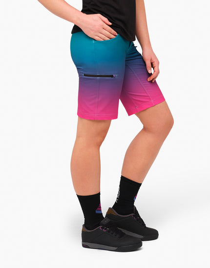 All Time 11" - Zipper Snap Mid-Rise Short : Rainbow Ombre