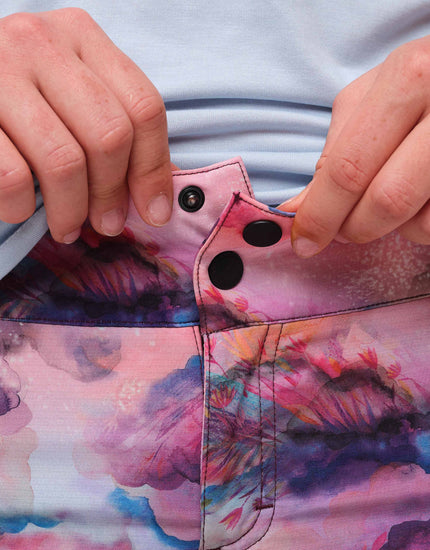 All Time 11" - Zipper Snap Mid-Rise Short : Watercolor
