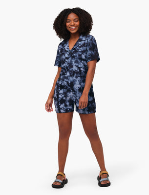 Trail Romper : Graphite Tie Dye