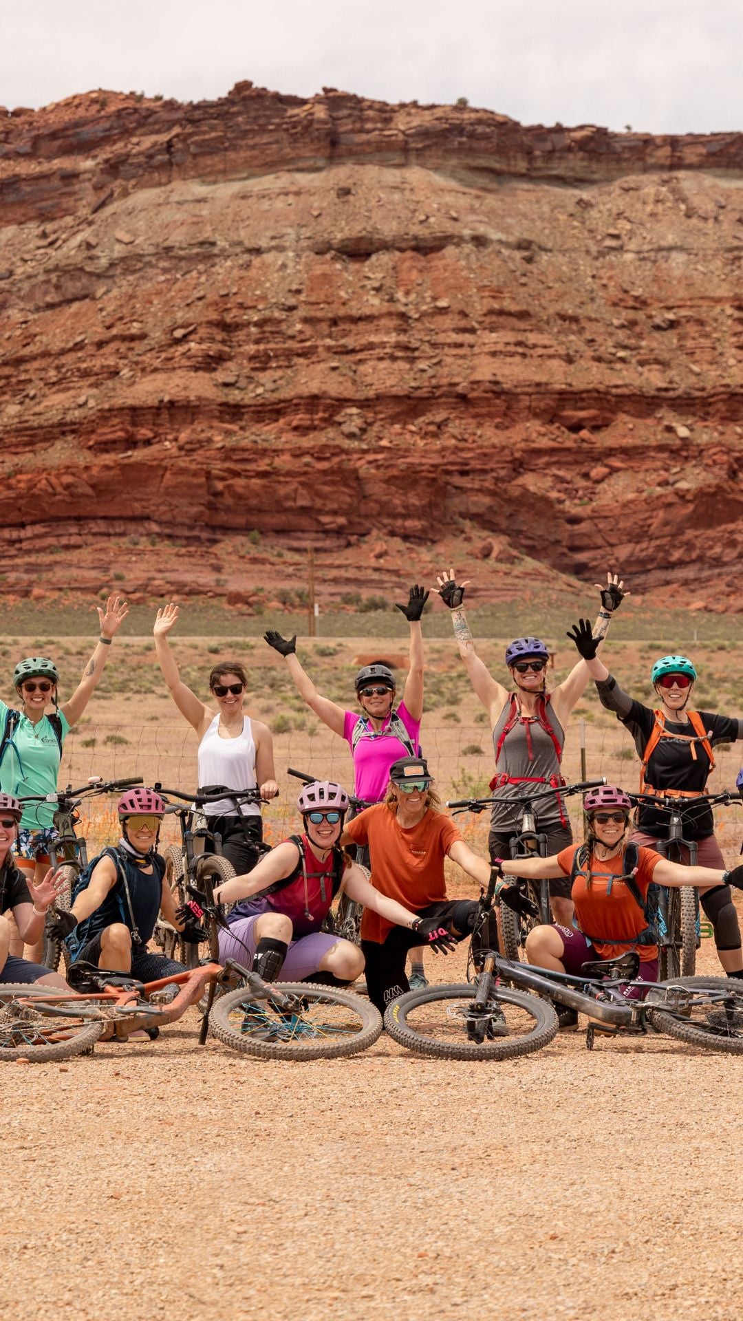 Group of women at a mountain bike retreat in Moab