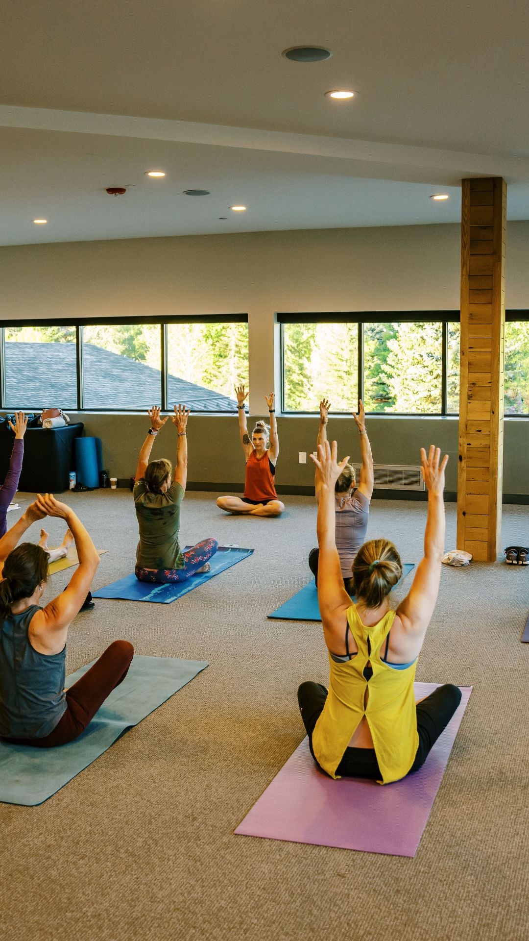 Women practicing yoga