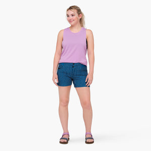 SHREDLY - All Time 5" - Zipper Snap Mid-Rise Short : Blooming Stripes - image