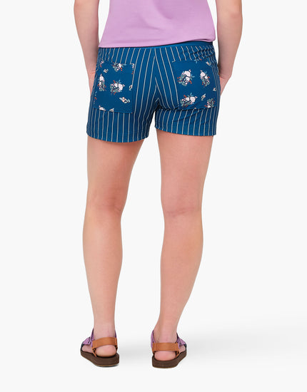 All Time 5" - Zipper Snap Mid-Rise Short : Blooming Stripes