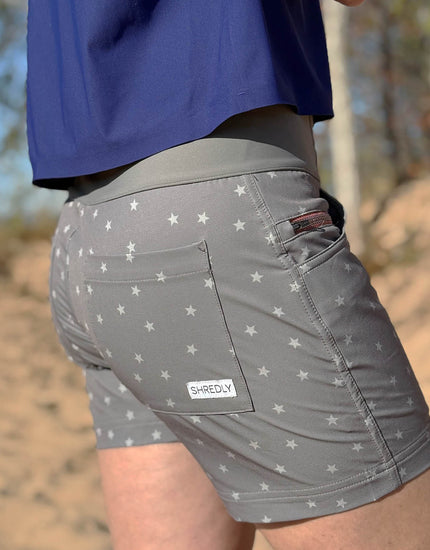 All Time 5" - Zipper Snap Mid-Rise Short : Clay Stars