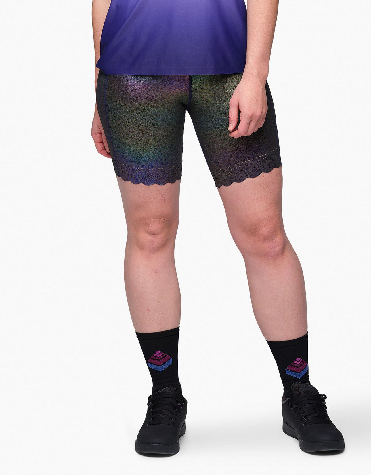 Short De Cyclisme TopShop Noir Et Multicolore Avec Franges - Taille UK 8, Neuf Avec étiquettes