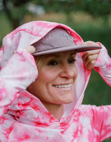 Cropped Mesh Long Sleeve Hoodie : Flamingo Tie Dye - Women's