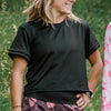 SHREDLY - Cropped Mesh Tee : Black - image