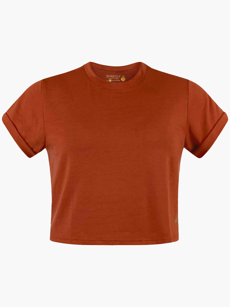SHREDLY - Cropped Tee : Terracotta - image