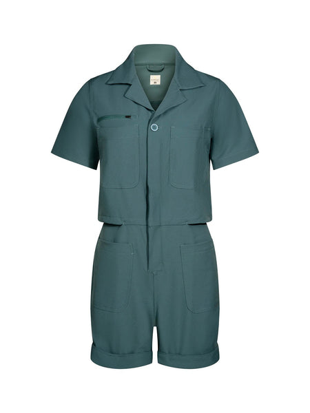 Droptail Trail Romper : Deep Sea Green - Women's | SHREDLY