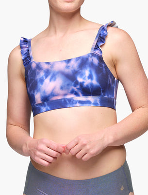 Just Ruffle It Bra : Midnight Tie Dye