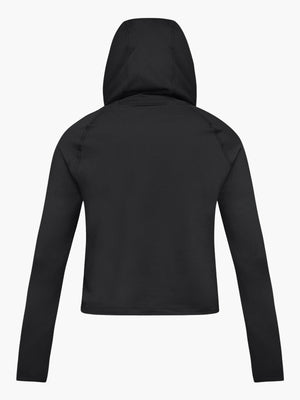 SHREDLY - Cropped Mesh Long Sleeve Hoodie : Black - image