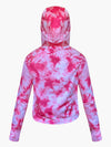 SHREDLY - Cropped Mesh Long Sleeve Hoodie : Flamingo Tie Dye - image