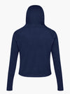 SHREDLY - Cropped Mesh Long Sleeve Hoodie : Ocean Blue - image