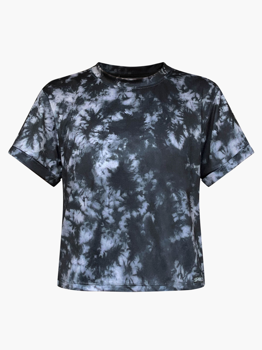 SHREDLY - Cropped Mesh Tee : Graphite Tie Dye - image