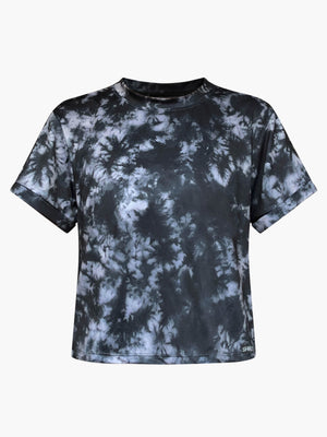 SHREDLY - Cropped Mesh Tee : Graphite Tie Dye - image