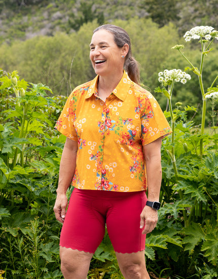 Short Sleeve Cropped Explorer Shirt : Flora Sol