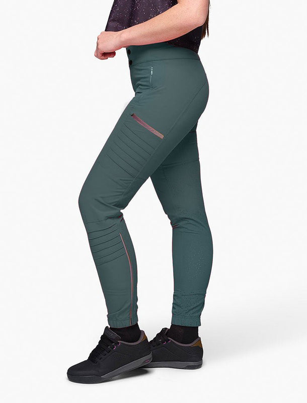 All Time - Zipper Snap Mid-Rise Pant : Deep Sea Green - Women's
