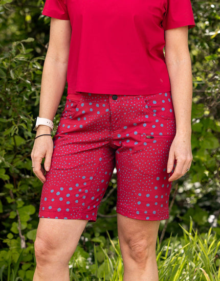 SHREDLY Women's All Time 11" - Zipper Snap Mid-Rise Short : Dottie