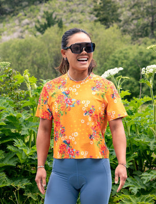 SHREDLY Women's Beyond Tech Boxy Tee : Flora Sol