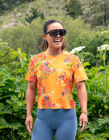 SHREDLY Women's Beyond Tech Boxy Tee : Flora Sol
