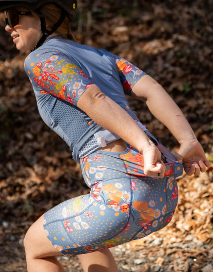 SHREDLY Women's Biker Bib : Flora Azul