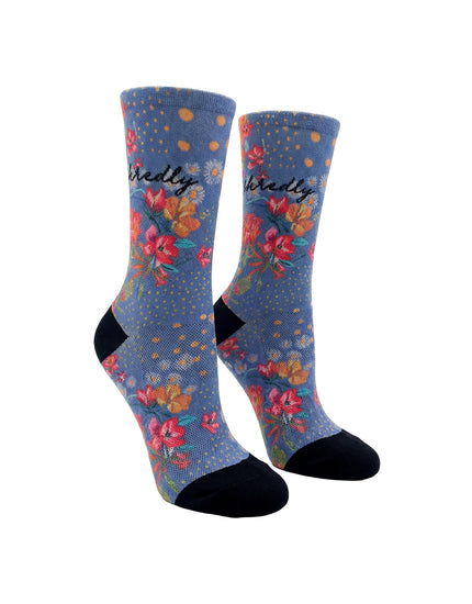SHREDLY Women's EVO Air 6" Sock : Flora Azul