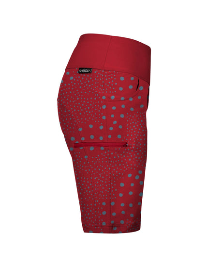 SHREDLY Women's Limitless 11" - Stretch Waistband High - Rise Short : Dottie