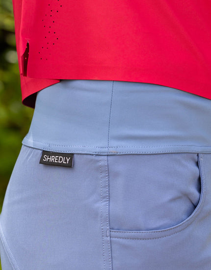 SHREDLY Women's Limitless 14" - Stretch Waistband High-Rise Short : Azul