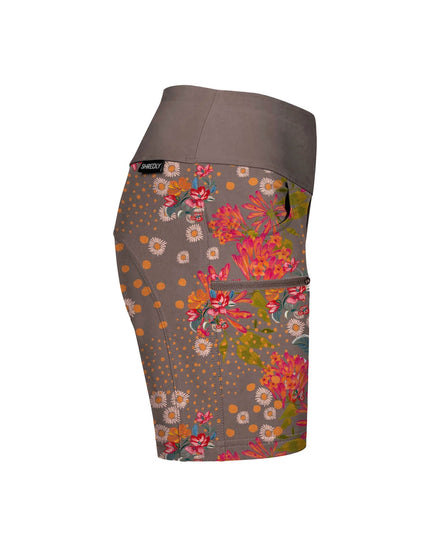 SHREDLY Women's Limitless 7" - Stretch Waistband High - Rise Short : Flora Clay