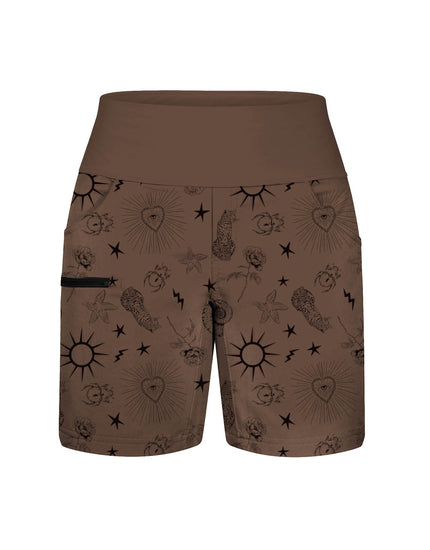 SHREDLY Women's Limitless 7" - Stretch Waistband High - Rise Short : Ink